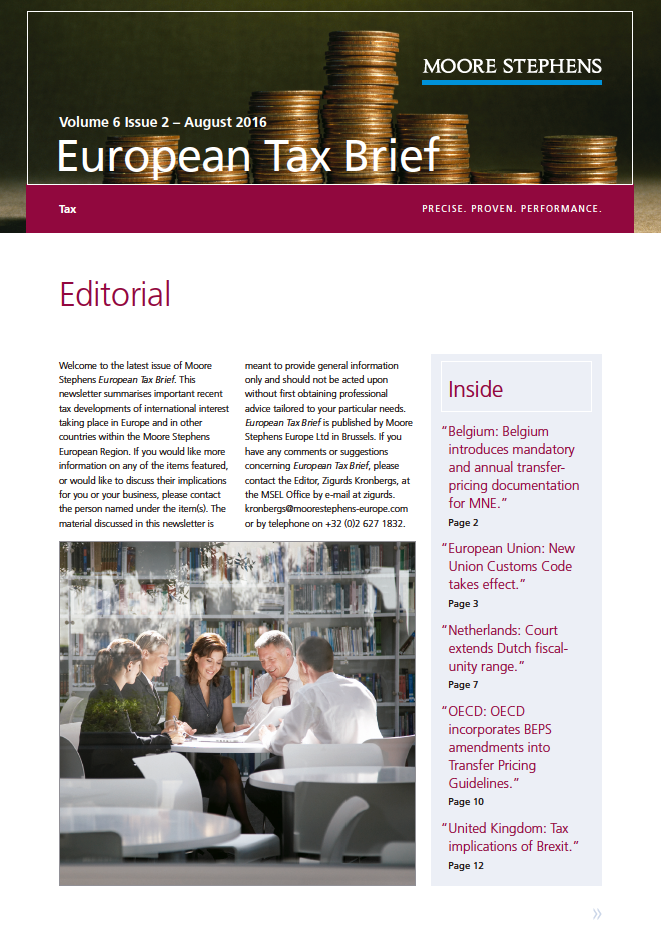European tax brief